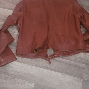 Nicole Miller Rust Leather Jacket